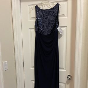Ralph Lauren Sequined Blue Long Dress, tags attached, Women’s size 10.